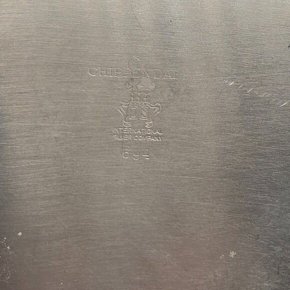 Vintage Chippendale International Silver Serving Tray 694 Scalloped 7"L x 6"W - Picture 2 of 6